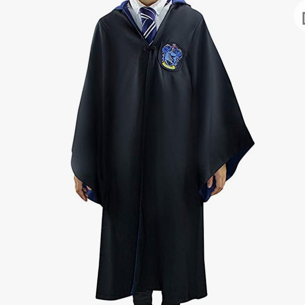 Harry Potter Ravenclaw Black Hooded Cape With Blue Lining